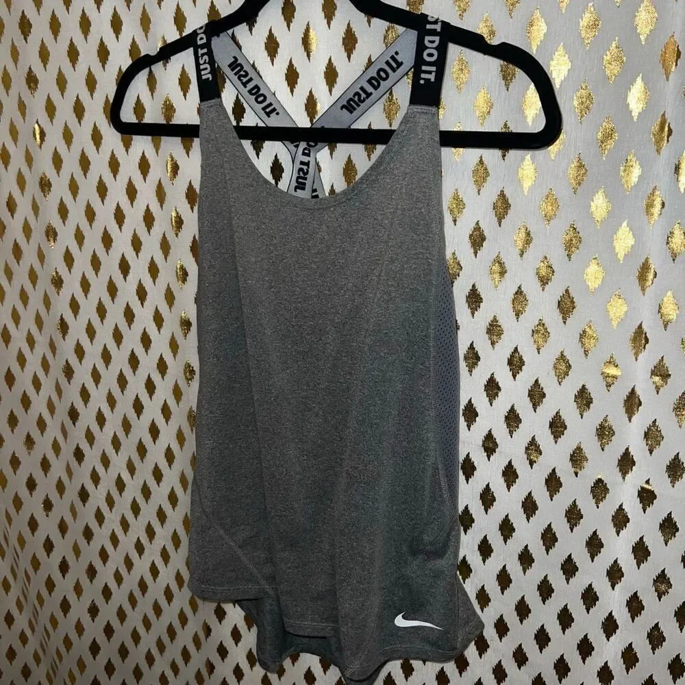 Nike dri-fit elastika tank top grey crisscross size M